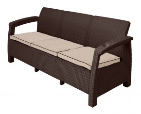 Диван Yalta Premium Sofa 3 Set (Ялта) шоколадный (+подушки под спину) в Верхней Салде - verhnjaja-salda.mebel-74.com | фото