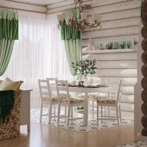 Комлект Вествик обеденный стол и четыре стула, массив сосны, цвет белый в Верхней Салде - verhnjaja-salda.mebel-74.com | фото