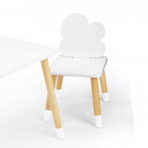 Комплект детской мебели стол и два стула Облачко (Белый/Белый/Береза) в Верхней Салде - verhnjaja-salda.mebel-74.com | фото