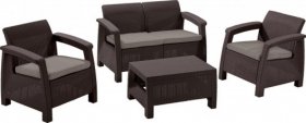 Комплект мебели Корфу сет (Corfu set) коричневый - серо-бежевый * в Верхней Салде - verhnjaja-salda.mebel-74.com | фото
