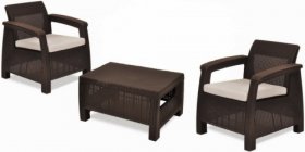 Комплект мебели Корфу Уикенд (Corfu Weekend) коричневый - серо-бежевый * в Верхней Салде - verhnjaja-salda.mebel-74.com | фото