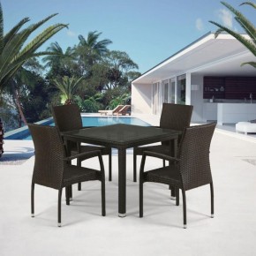Комплект плетеной мебели T257A/YC379A-W53 Brown (4+1) + подушки на стульях в Верхней Салде - verhnjaja-salda.mebel-74.com | фото