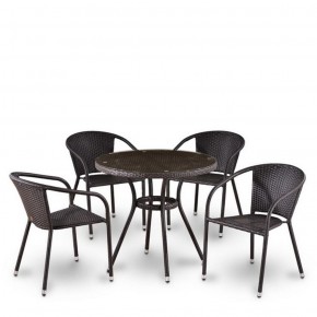 Комплект плетеной мебели T282ANT/Y137C-W53 Brown (4+1) в Верхней Салде - verhnjaja-salda.mebel-74.com | фото