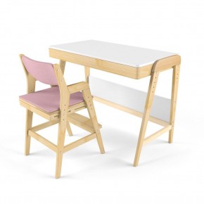 Комплект растущий стол и стул с чехлом 38 попугаев «Вуди» (Белый, Береза, Розовый) в Верхней Салде - verhnjaja-salda.mebel-74.com | фото