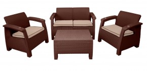 Комплект уличной мебели Yalta Premium Terrace Set (Ялта) шоколадый (+подушки под спину) в Верхней Салде - verhnjaja-salda.mebel-74.com | фото