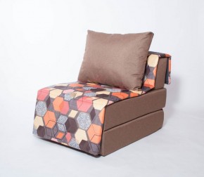 Кресло-кровать бескаркасное Харви (коричневый-геометрия браун) в Верхней Салде - verhnjaja-salda.mebel-74.com | фото