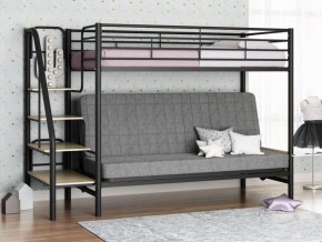 Кровать двухъярусная с диваном "Мадлен-3" (Черный/Серый) в Верхней Салде - verhnjaja-salda.mebel-74.com | фото