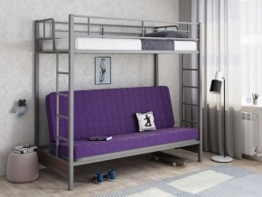 Кровать двухъярусная с диваном "Мадлен" (Серый/Фиолетовый) в Верхней Салде - verhnjaja-salda.mebel-74.com | фото