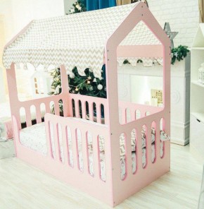 Кровать-домик без ящика 800*1600 (Розовый) в Верхней Салде - verhnjaja-salda.mebel-74.com | фото