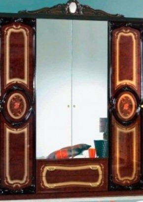 Шкаф 4-х дверный с зеркалами (01.144) Роза (могано) в Верхней Салде - verhnjaja-salda.mebel-74.com | фото