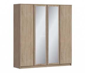 Шкаф 4х дверный с зеркалами Веста СБ-3082 (Дуб Сонома) в Верхней Салде - verhnjaja-salda.mebel-74.com | фото