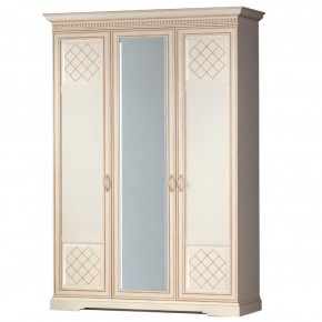 Шкаф для одежды 3-дверный №800 Парма кремовый белый в Верхней Салде - verhnjaja-salda.mebel-74.com | фото
